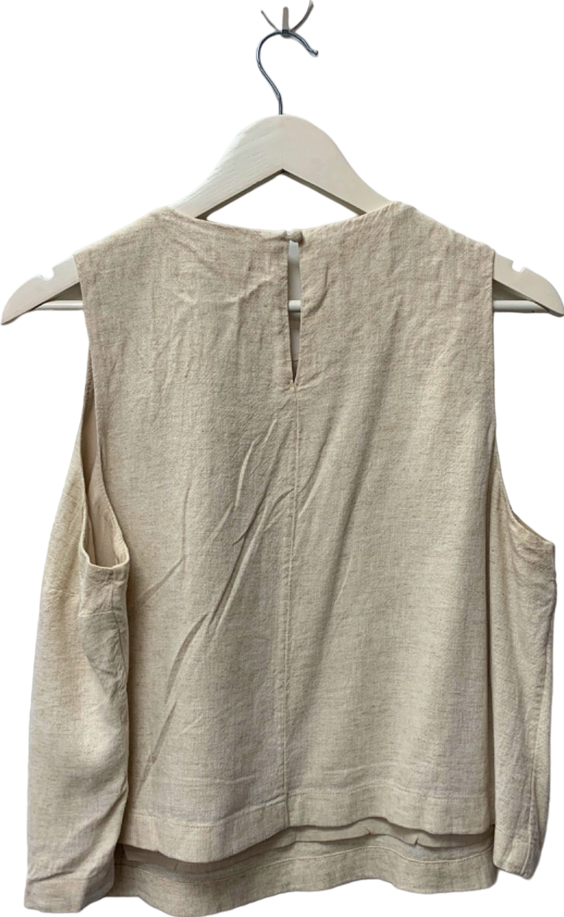 Abercrombie & Fitch Cream Sleeveless Top UK L