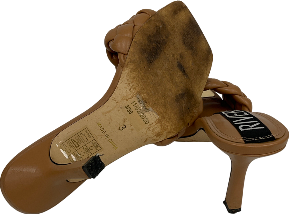 River Island Brown Braided Mule Heel UK 3 EU 36 👠