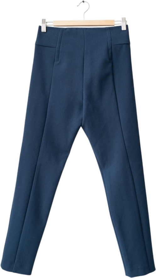 BIMBA Y LOLA Navy Blue High Waisted Tailored Tapered Trousers Fr36 UK 8