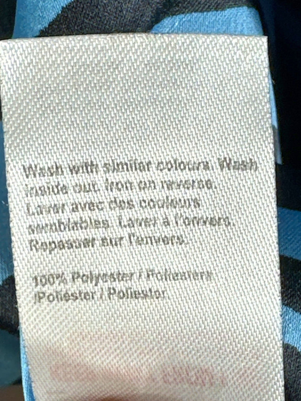 River Island Blue Zebra Print Button Up Shirt UK 26