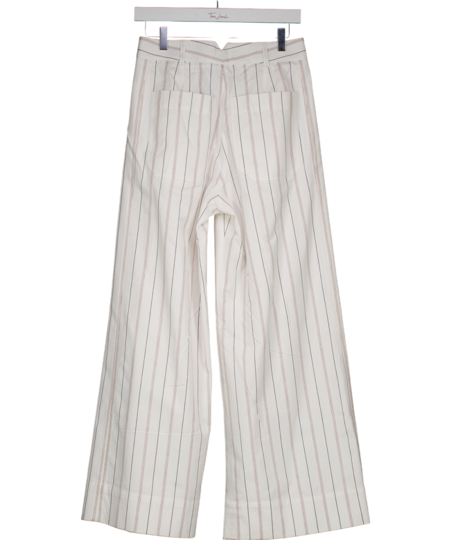 ME+EM White Stripe Pleat Front Wide Leg Trouser UK 8