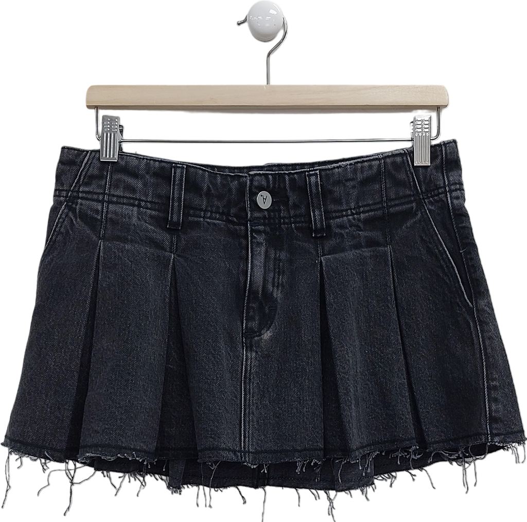 Abrand Jeans Black Pleated Mini Skirt UK M