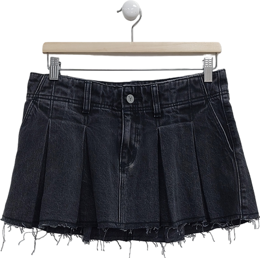 Abrand Jeans Black Pleated Mini Skirt UK M