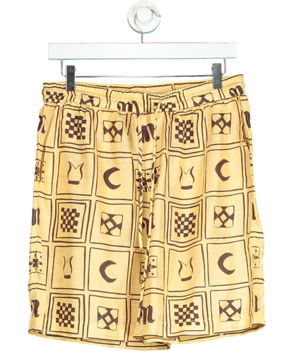 Nanushka Orange Printed Silk-twill Shorts UK M