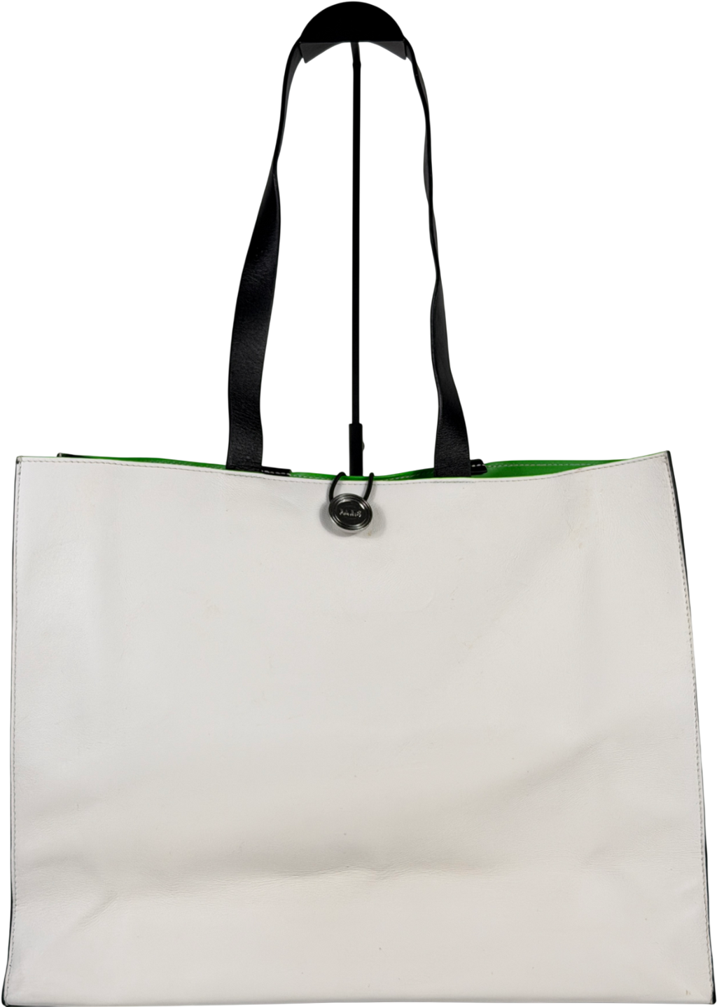Kenzo White X H&m Leather Tote Style Bag One Size