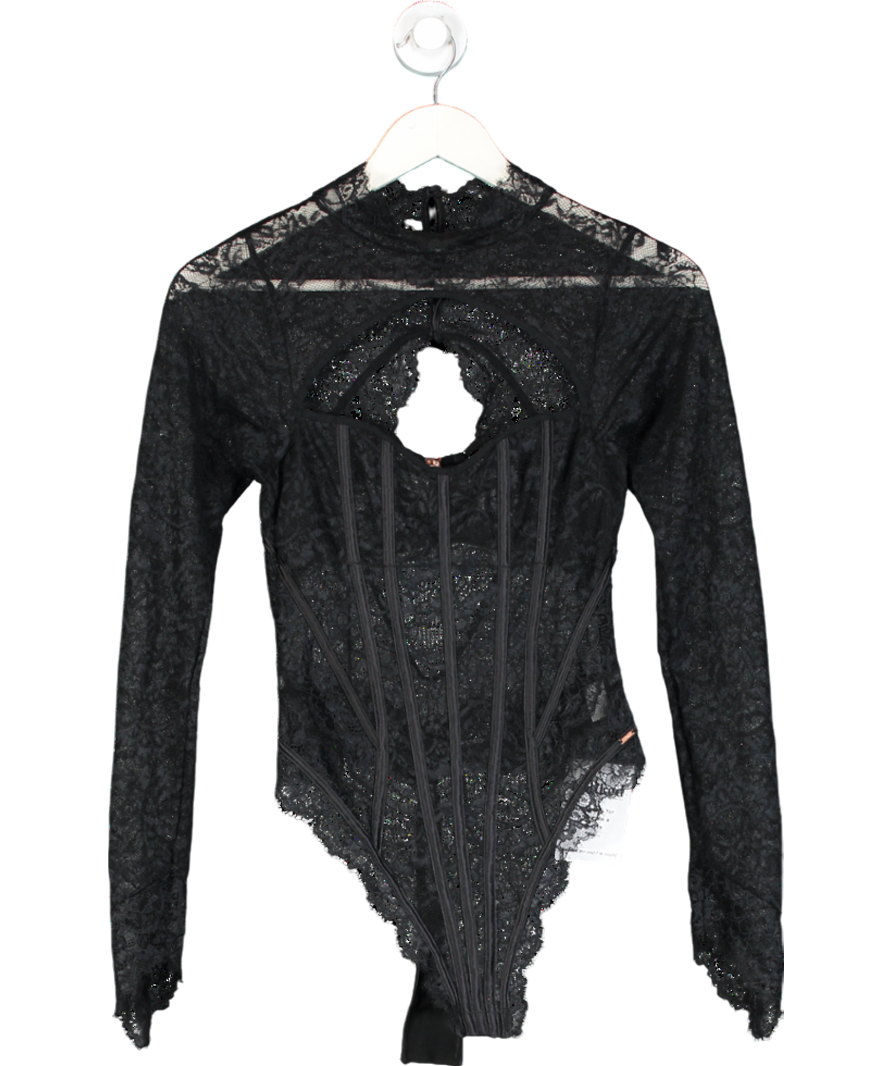 hunkemoller Black Charlotte Bodysuit UK S
