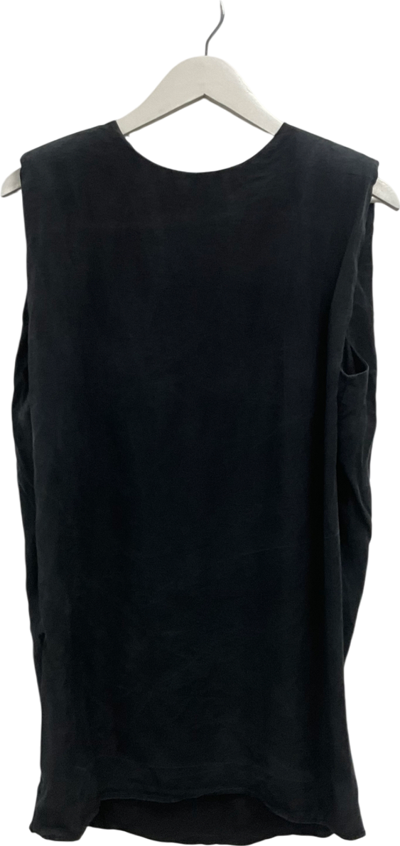 ZARA Black Sleeveless Top With Shoulder Pads UK M