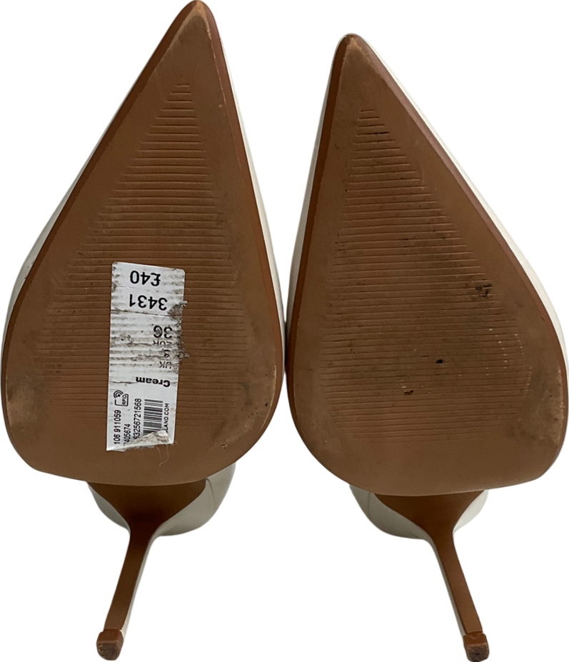 River Island Cream Ankle Strap Heeled Court Heels UK 3 EU 36 👠