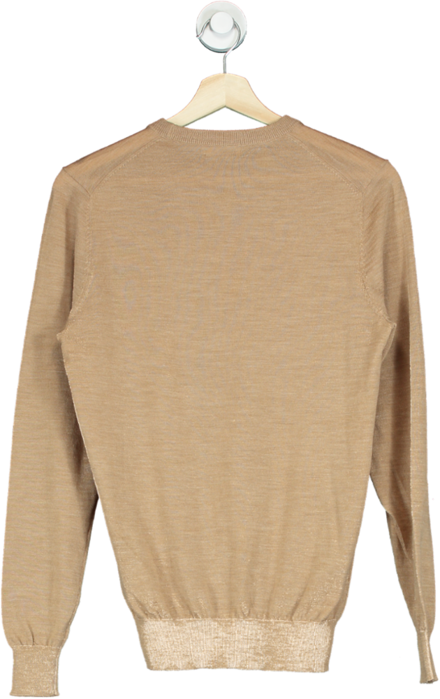 Suitsupply Camel Merino Wool Crew Neck XS