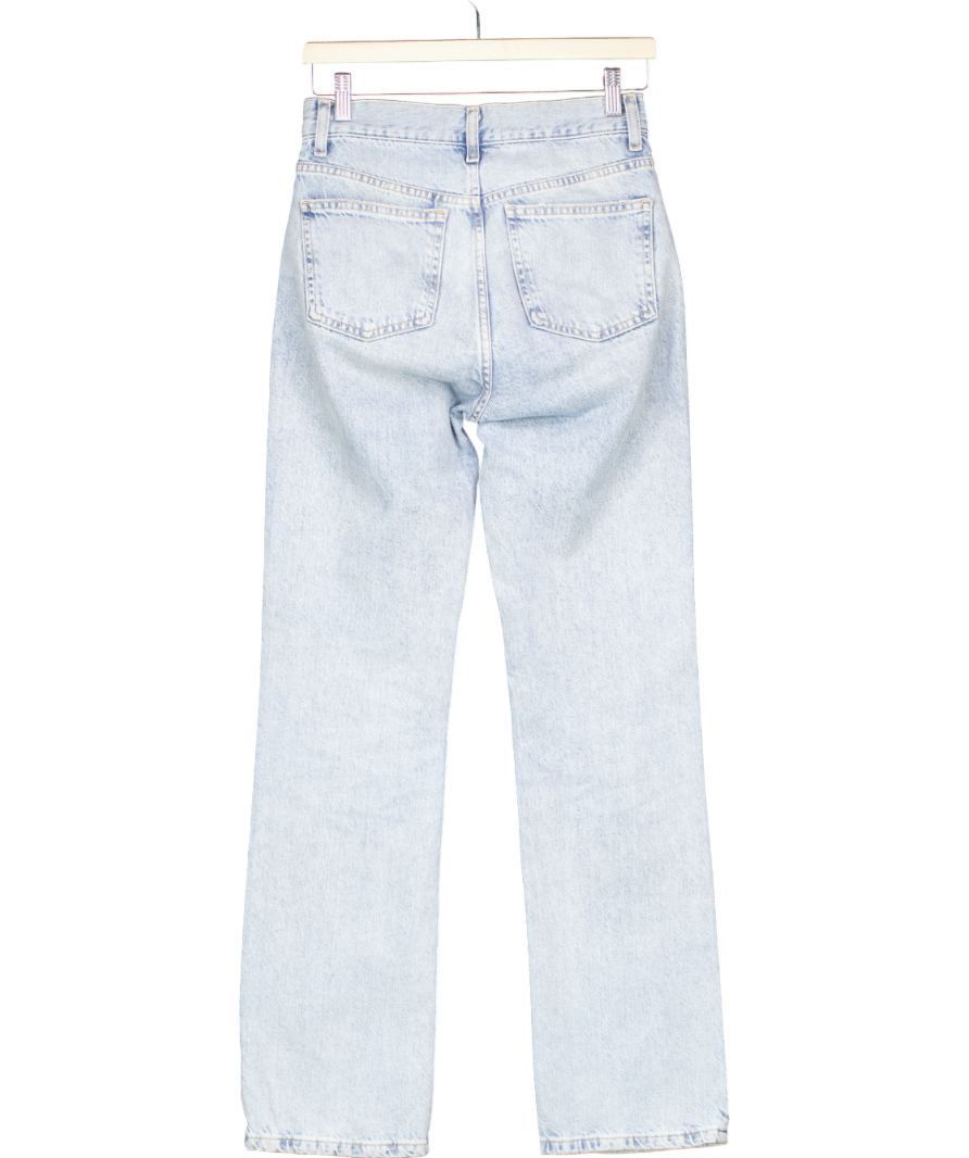 MANGO Blue Matilda Mid Rise Straight Jeans UK 6