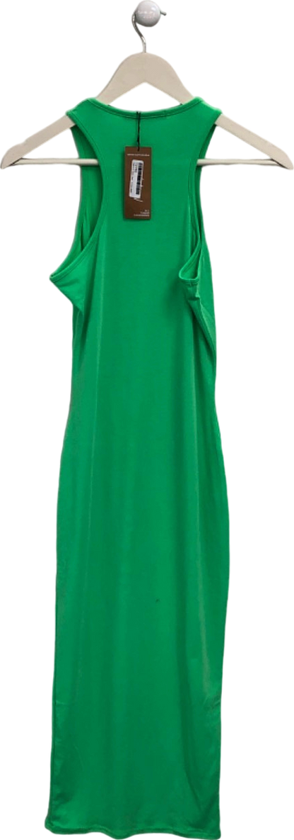 Nasty Gal Green Recycled Racer Neck Midi Dress UK 8