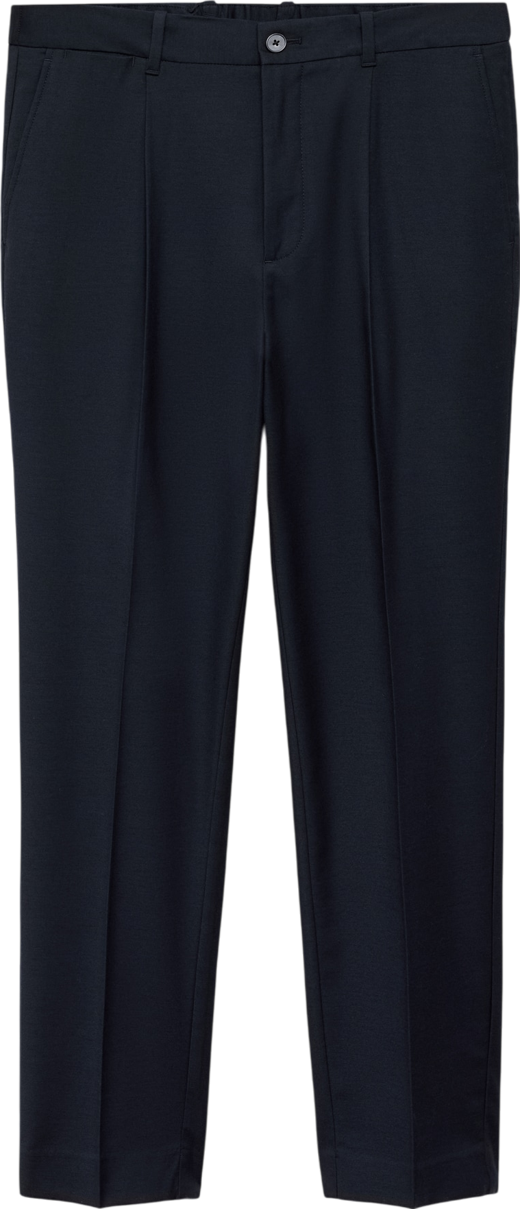 MANGO Blue Pleated Slim Fit Trousers W34