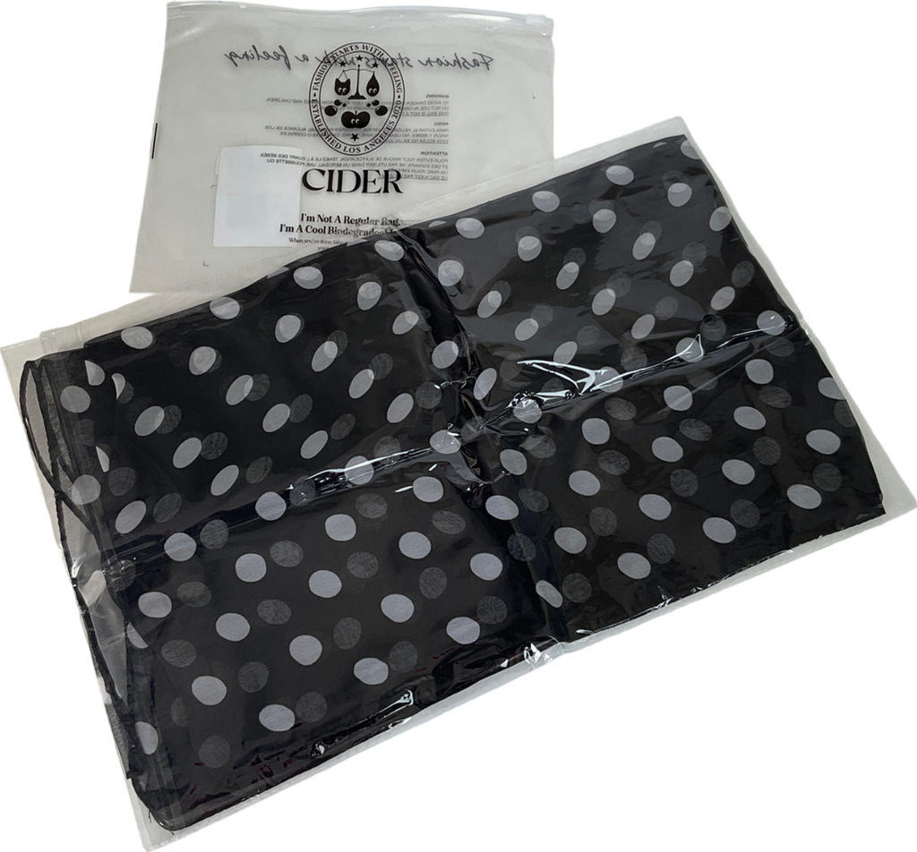Cider Black Polka Dot Chiffon Scarf UK S