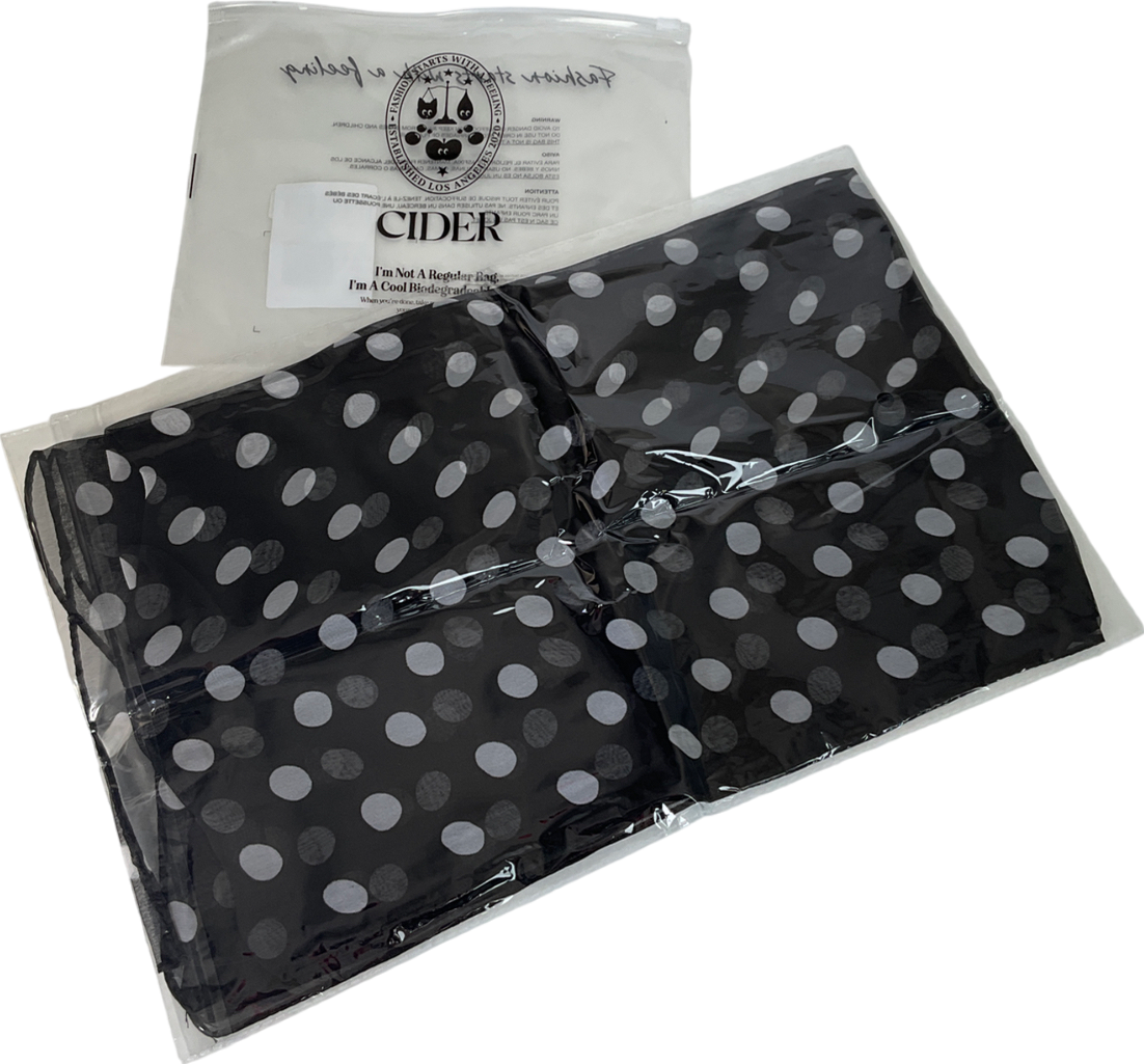 Cider Black Polka Dot Chiffon Scarf UK S