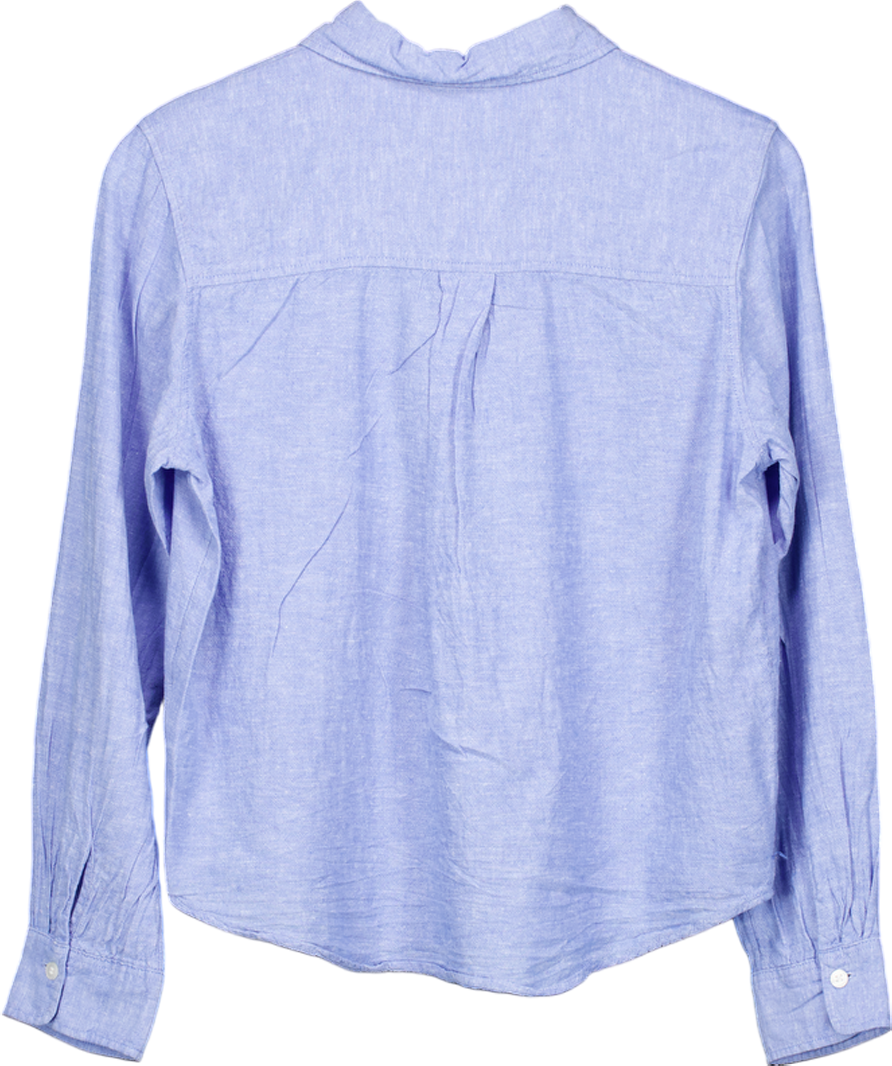 H&M Blue Linen-blend Shirt UK XS