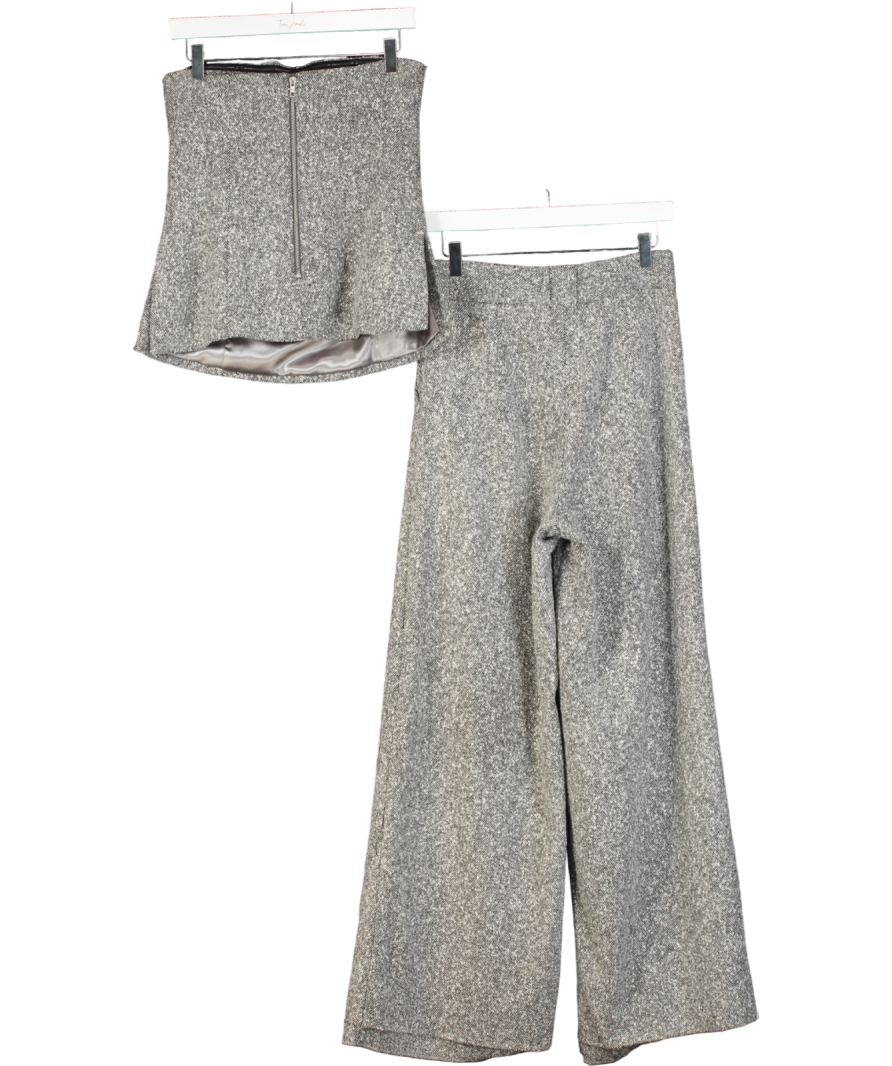 River Island 2-piece Grey Ri Studio Bandeau Top And Wide Leg Trouser Set UK 6