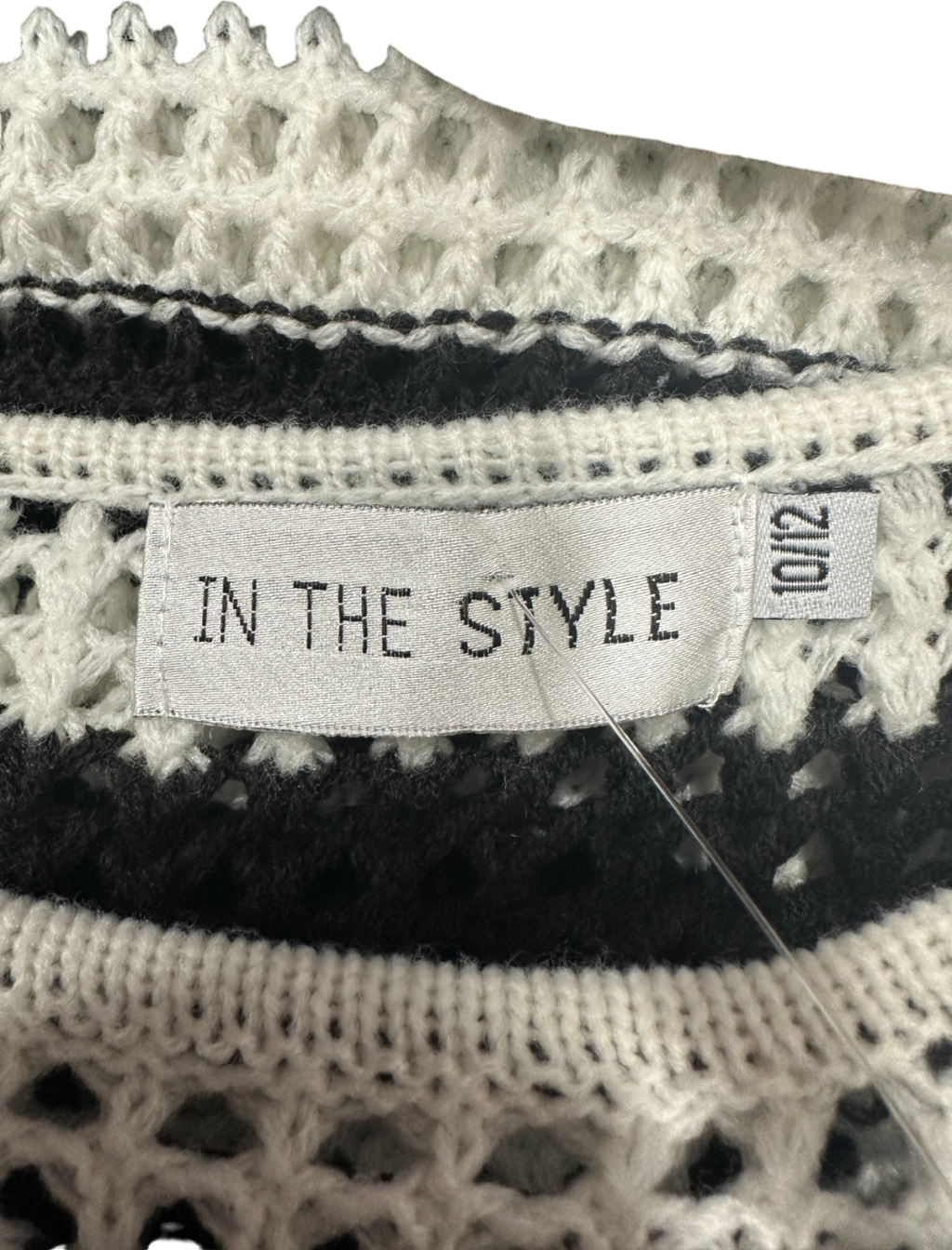 In The Style Black and White Striped Knit Dress UK 10/12