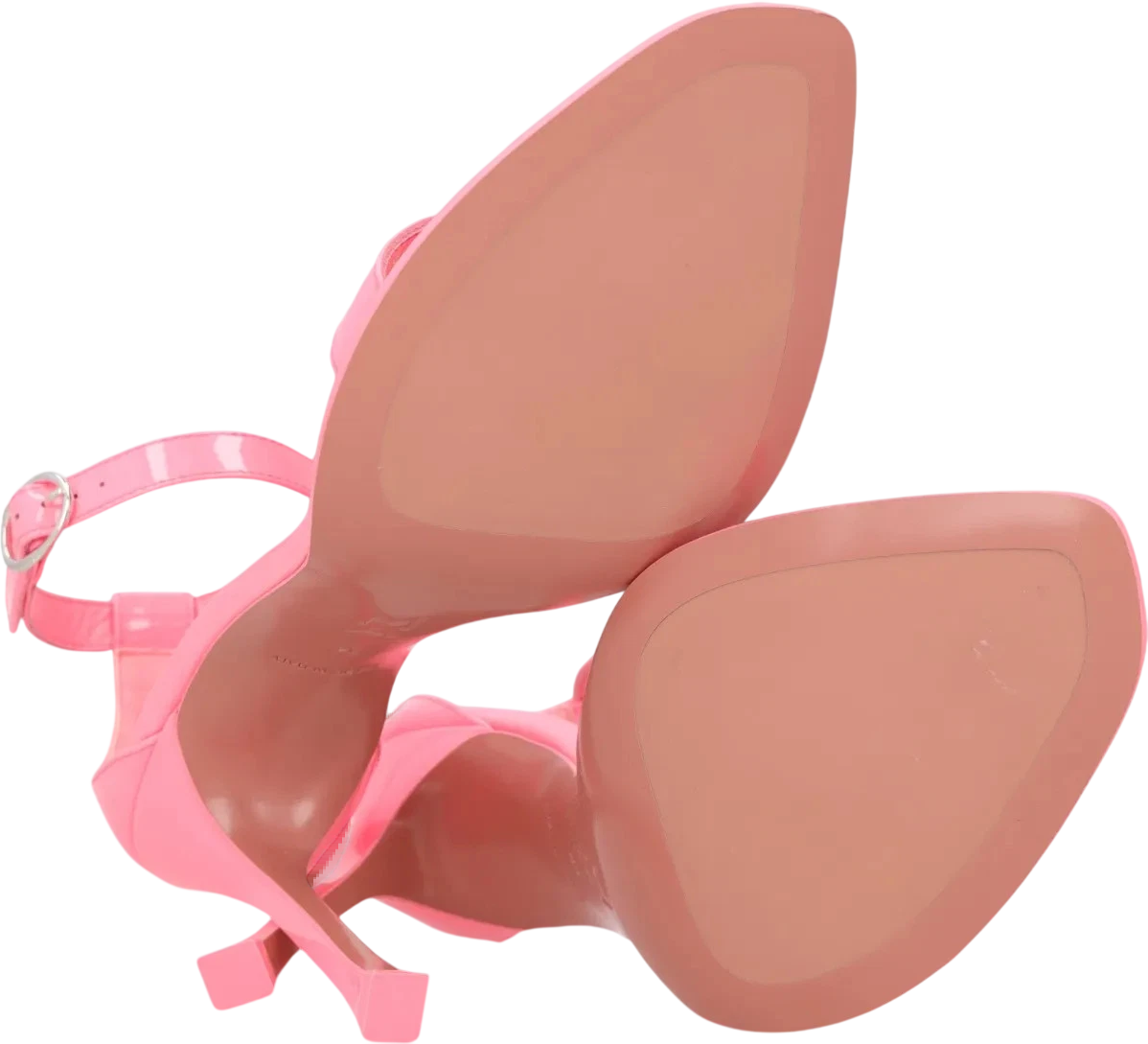 AMINA MUADDI Heels - Kim Pink Patent-leather Sandals UK 5 EU 38