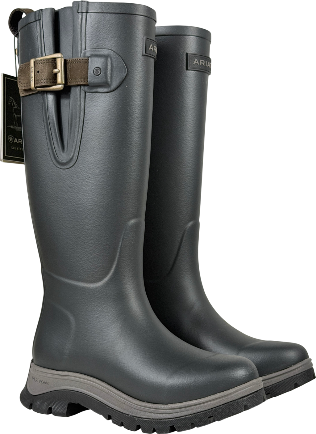 ARIAT Grey Woodstock Rubber Wellington Boot UK 4 EU 37 👠