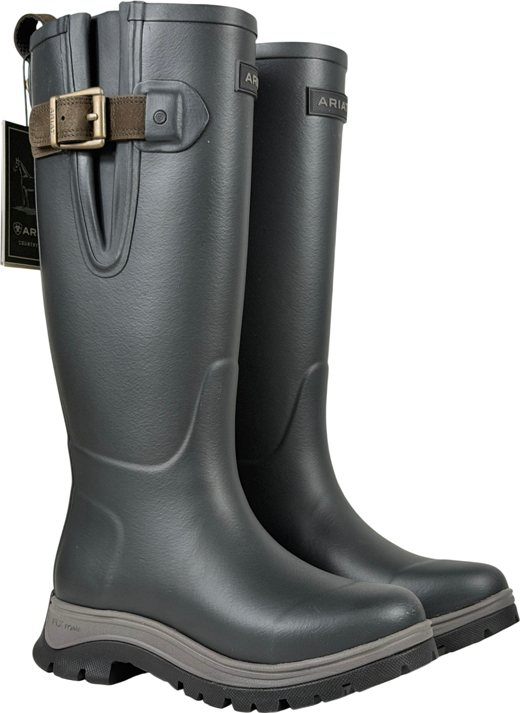 ARIAT Grey Woodstock Rubber Wellington Boot UK 4 EU 37 👠