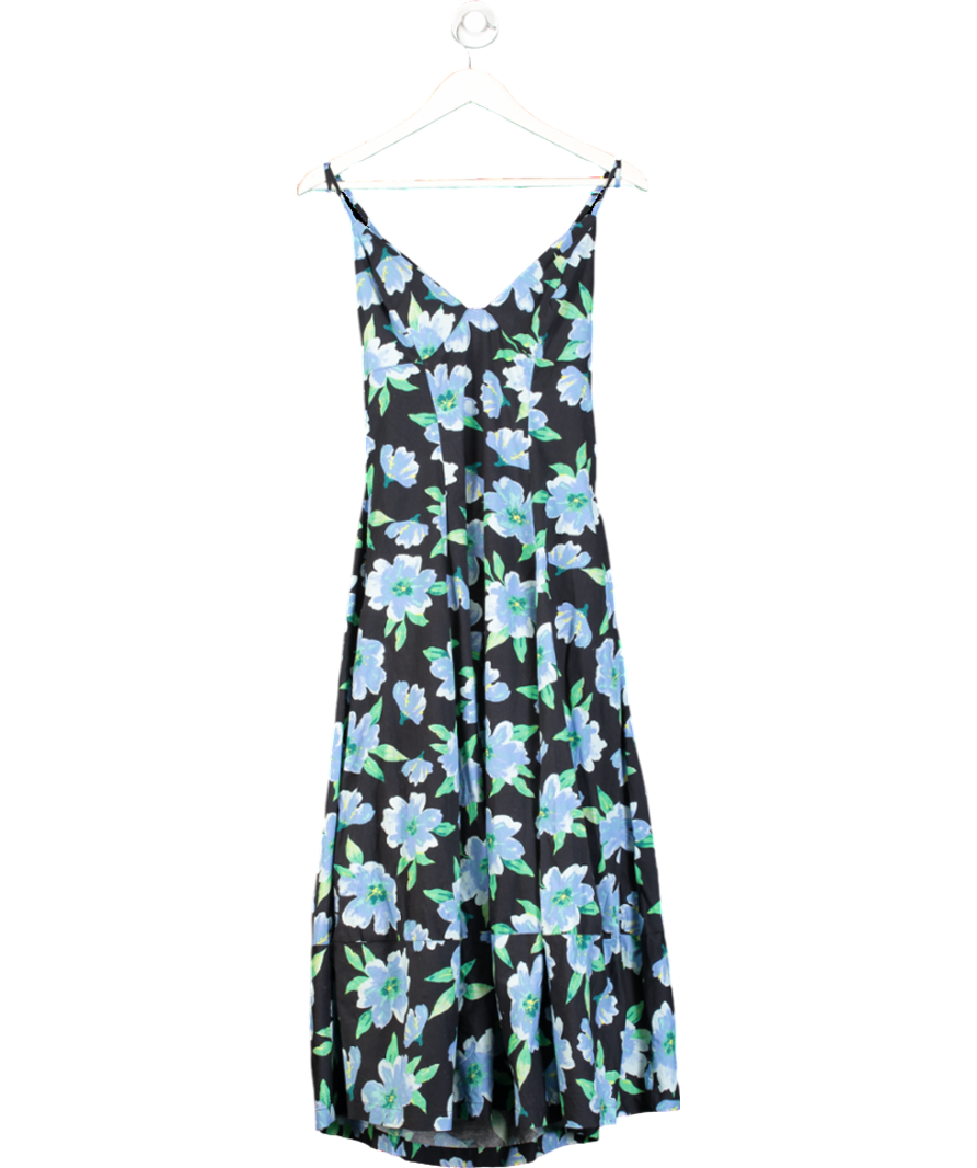 Free People Black Finer Things Printed Midi Dress UK S