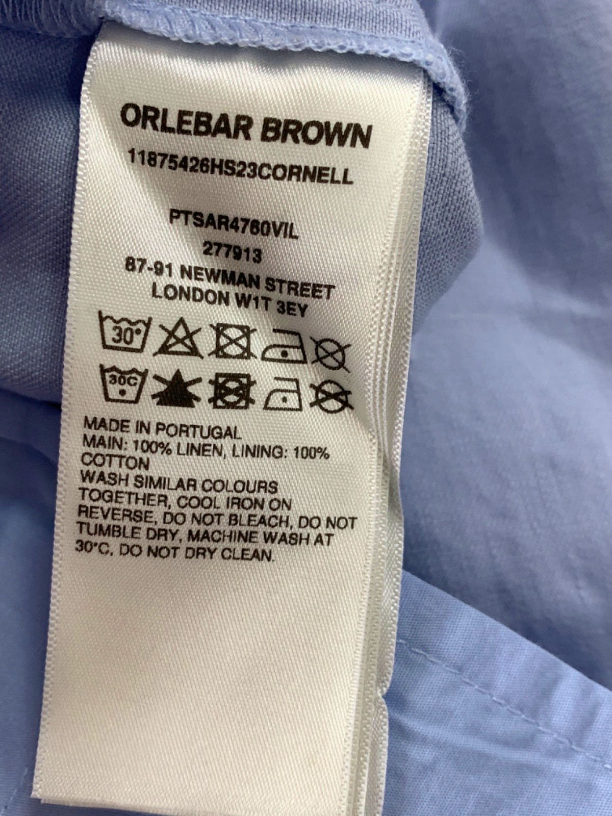 Orlebar Brown Light Blue Cornell Shorts W32