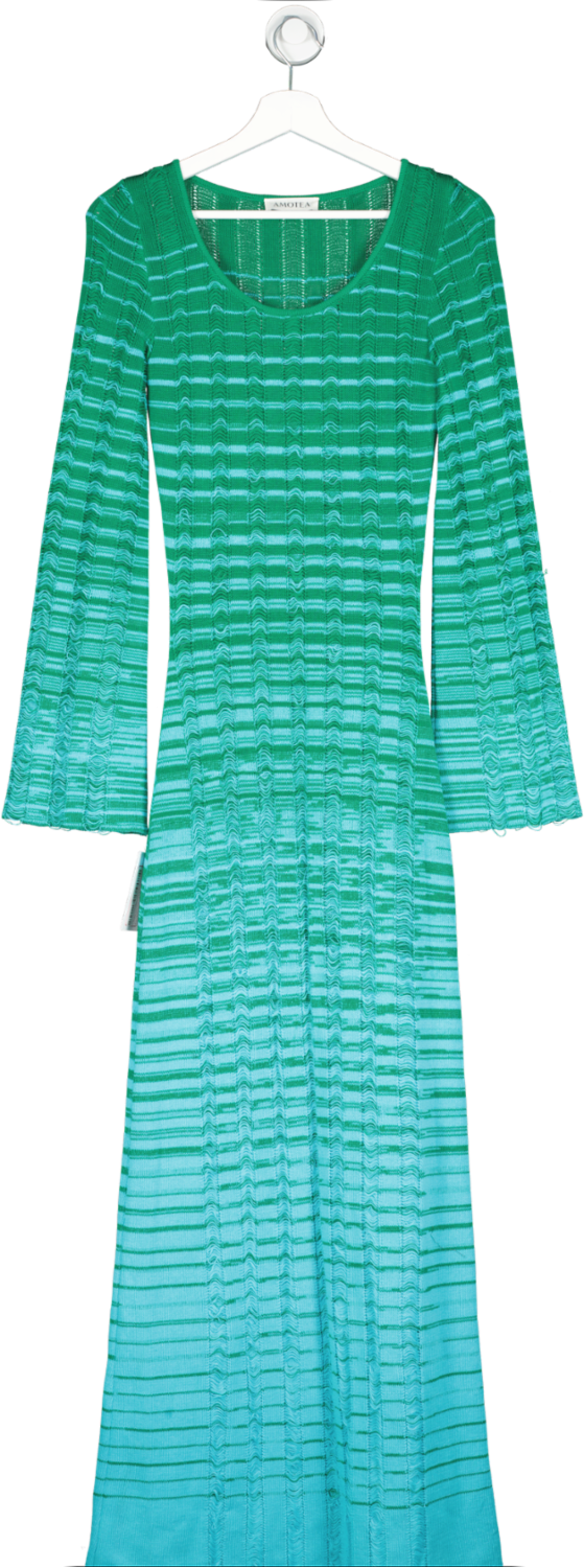 amotea Green Courmayeur Knitted Maxi Dress UK S
