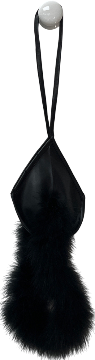 Black Fluffy Shoulder Bag One Size