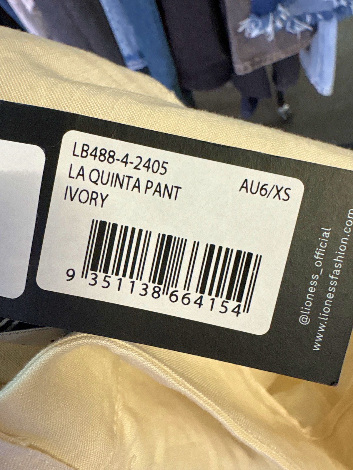 Lioness Ivory La Quinta Pant UK XS