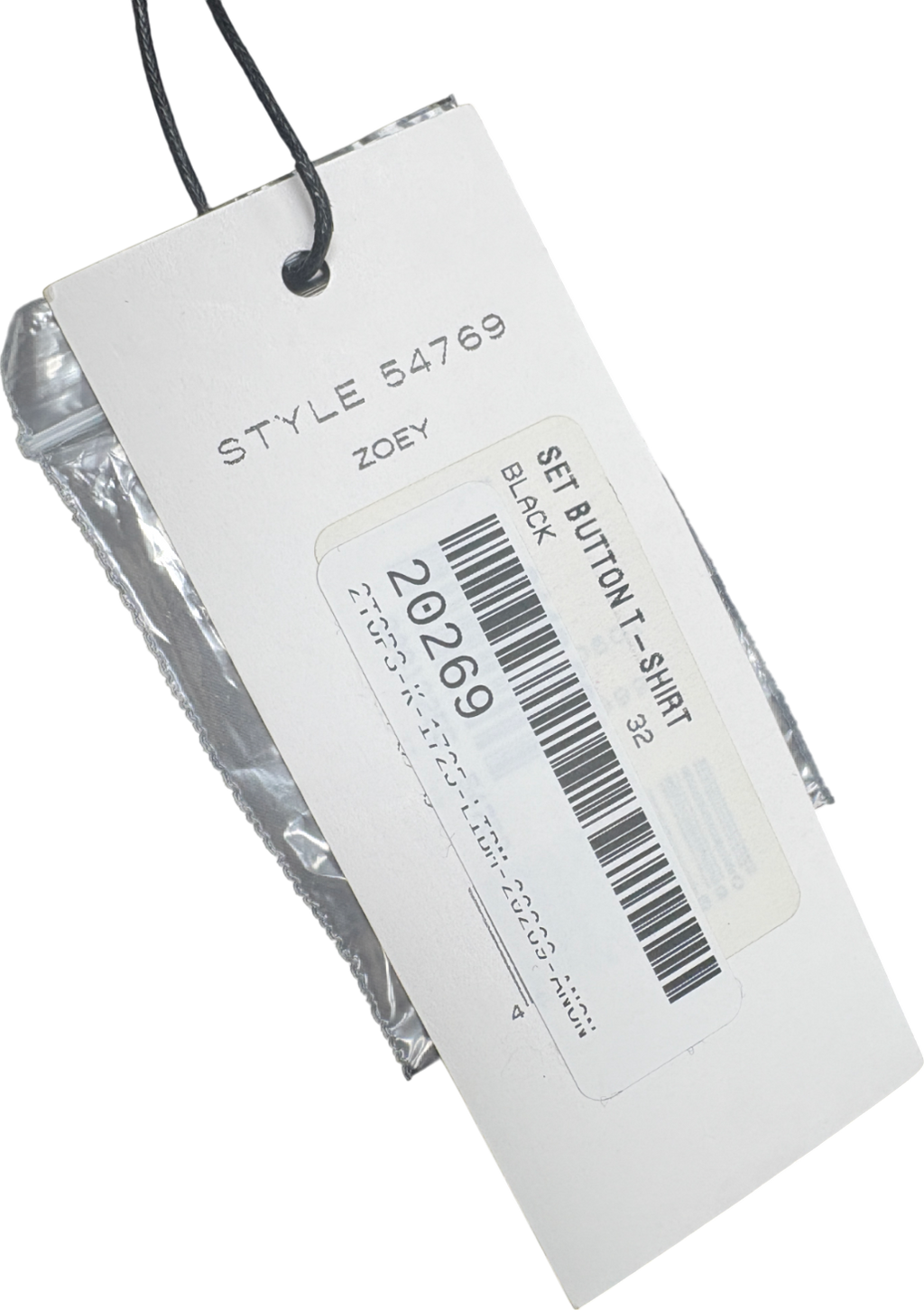 Set Black Zoey 100% Silk Button T-shirt UK 4