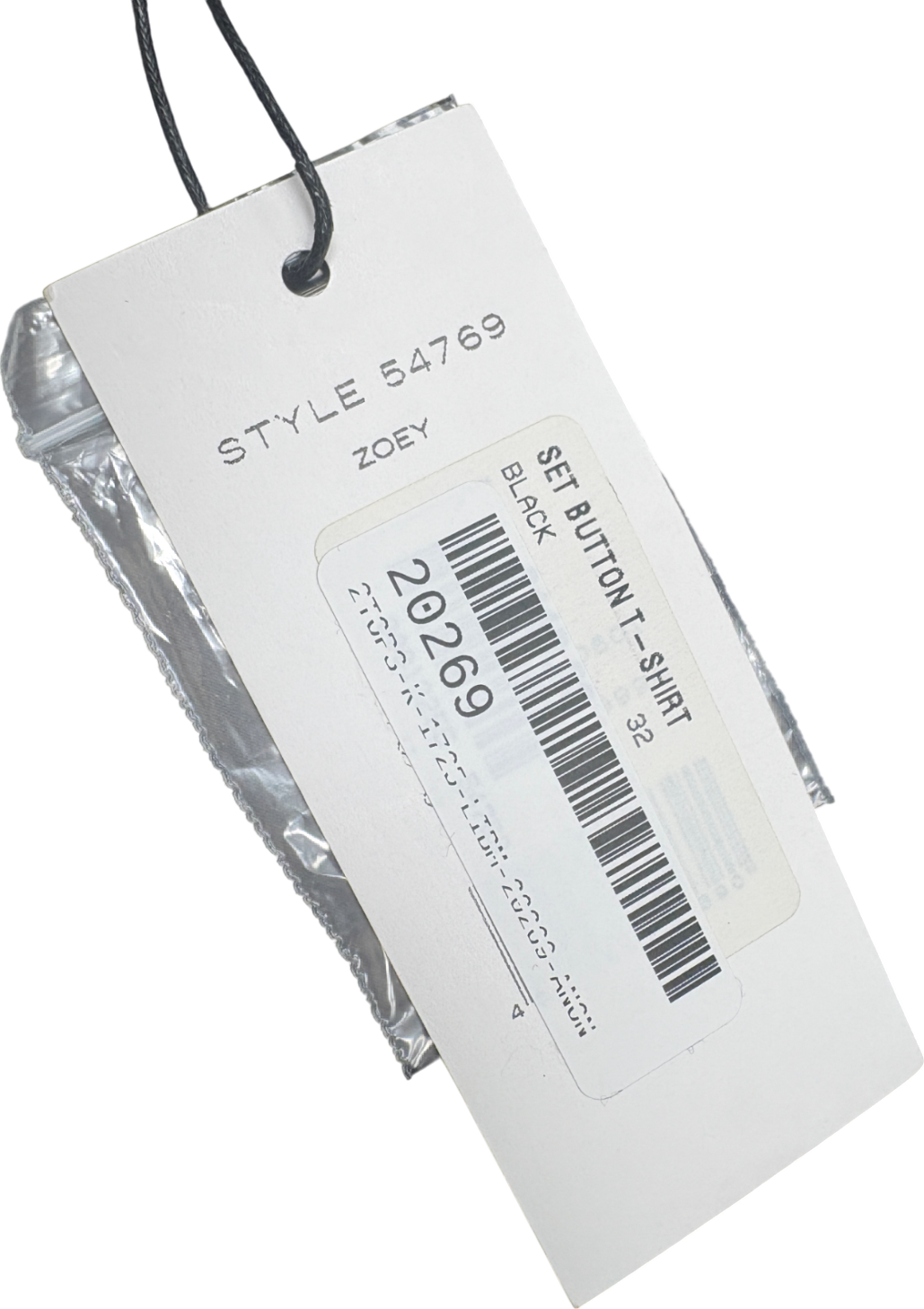 Set Black Zoey 100% Silk Button T-shirt UK 4