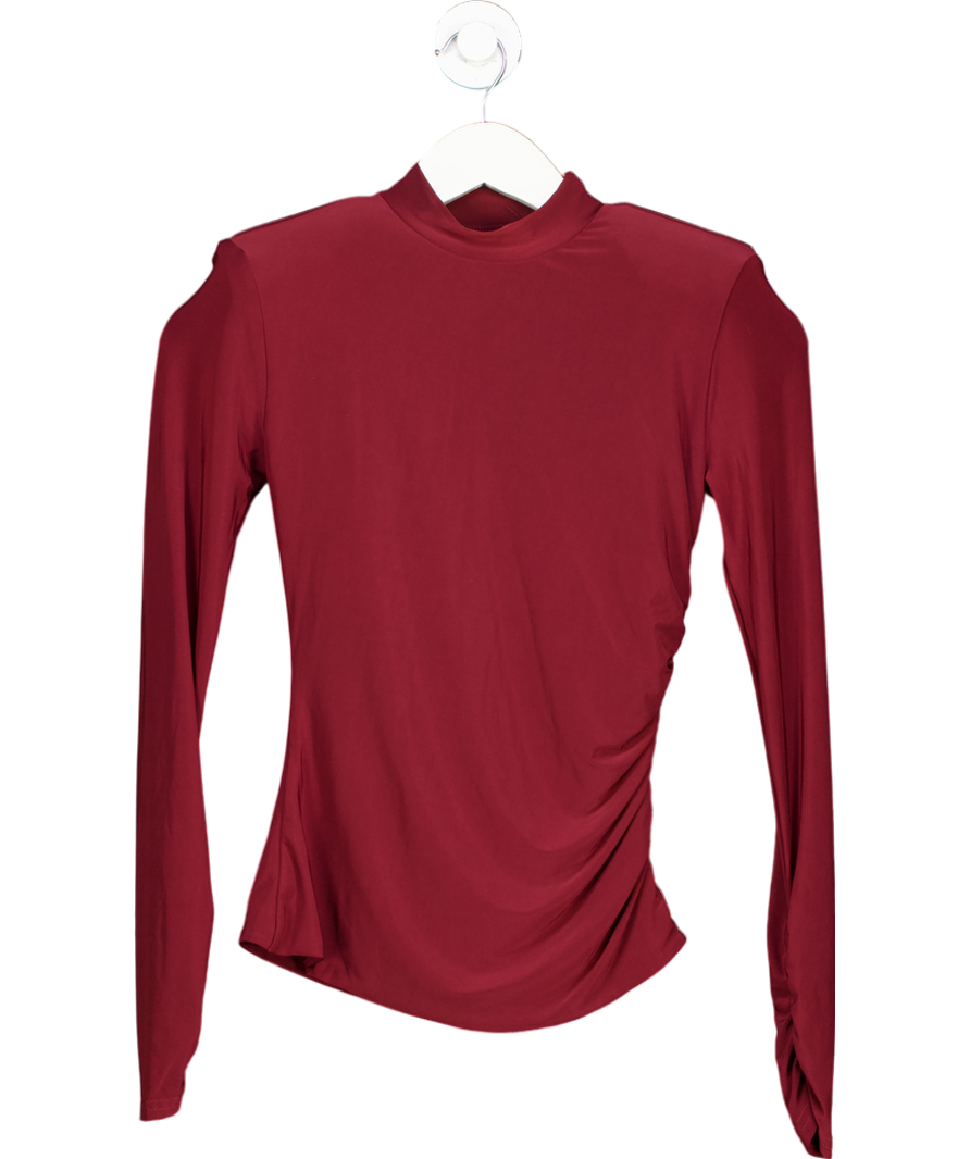 Noughts & Kisses Red Elle Stretch Shoulder Pad Top UK XS/S