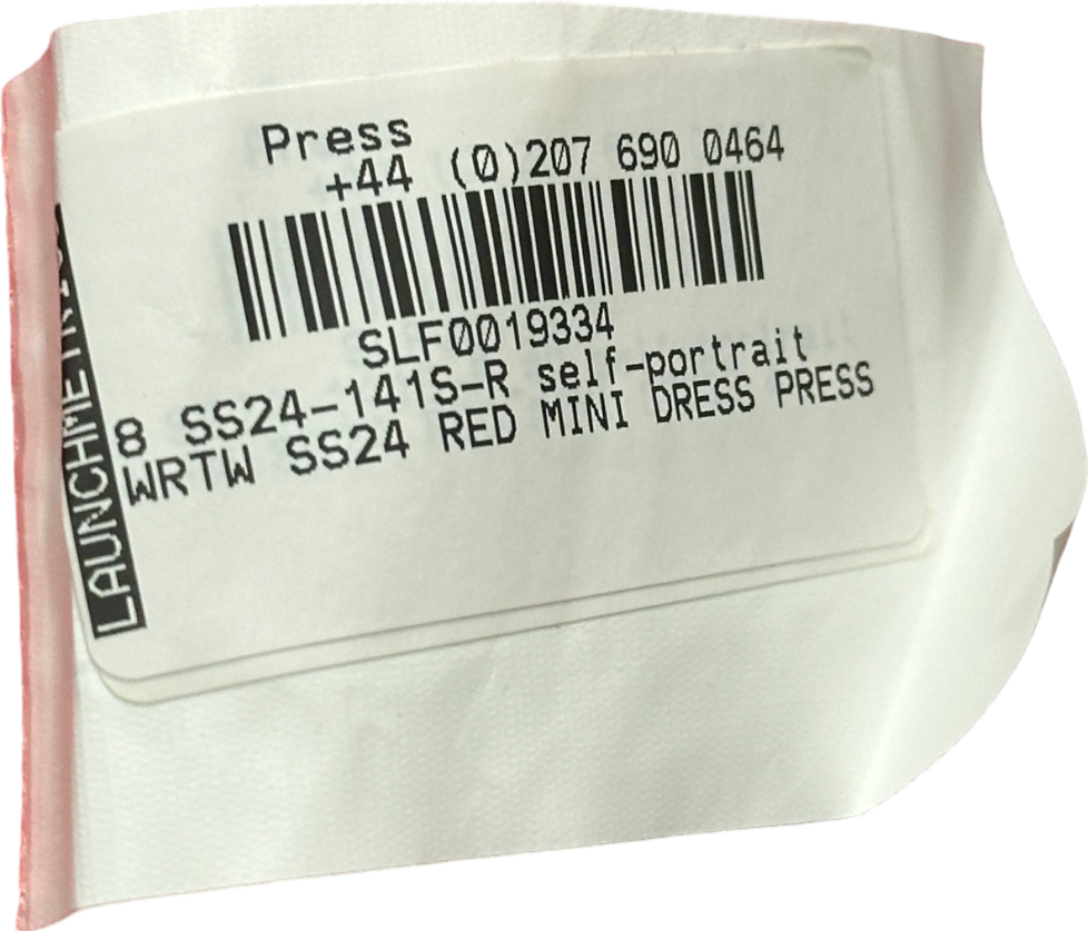 Self Portrait Red Cotton Ruffle Mini Dress UK 8