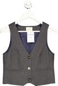 Sézane Grey Wool Blend Waistcoat top UK 10