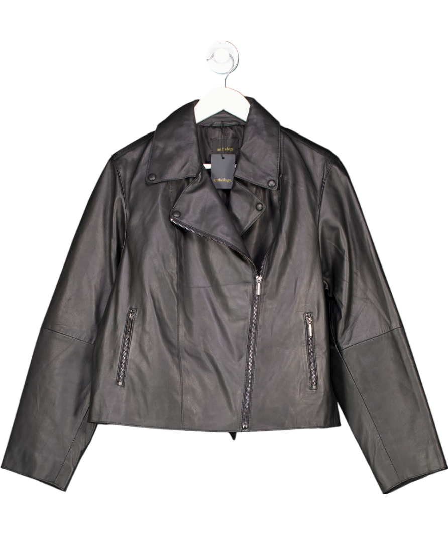 Anthology Black Leather Biker UK 14