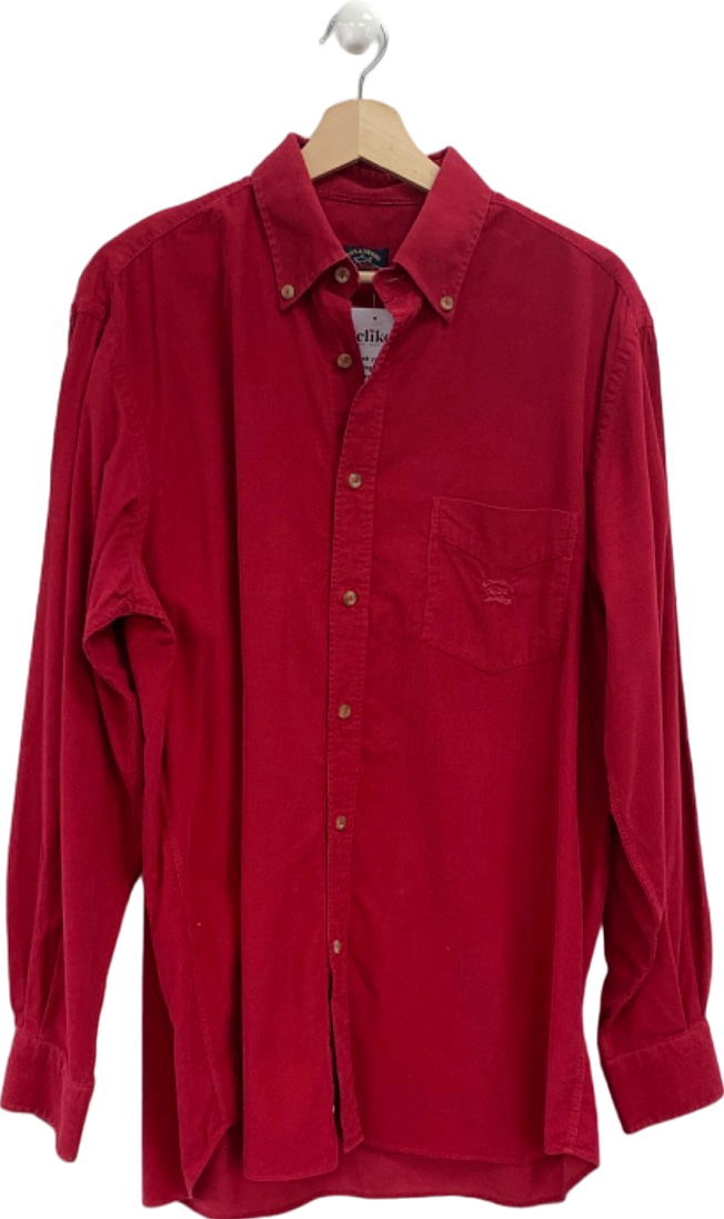 Paul & Shark Red Long Sleeve Corduroy Shirt Chest 42