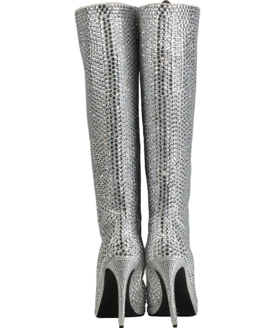 Russell & Bromley Metallic Spotlight Crystal Knee High Boot UK 7 EU 40 👠