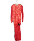 Alessandra Rich Red Lace Maxi Dress UK 12