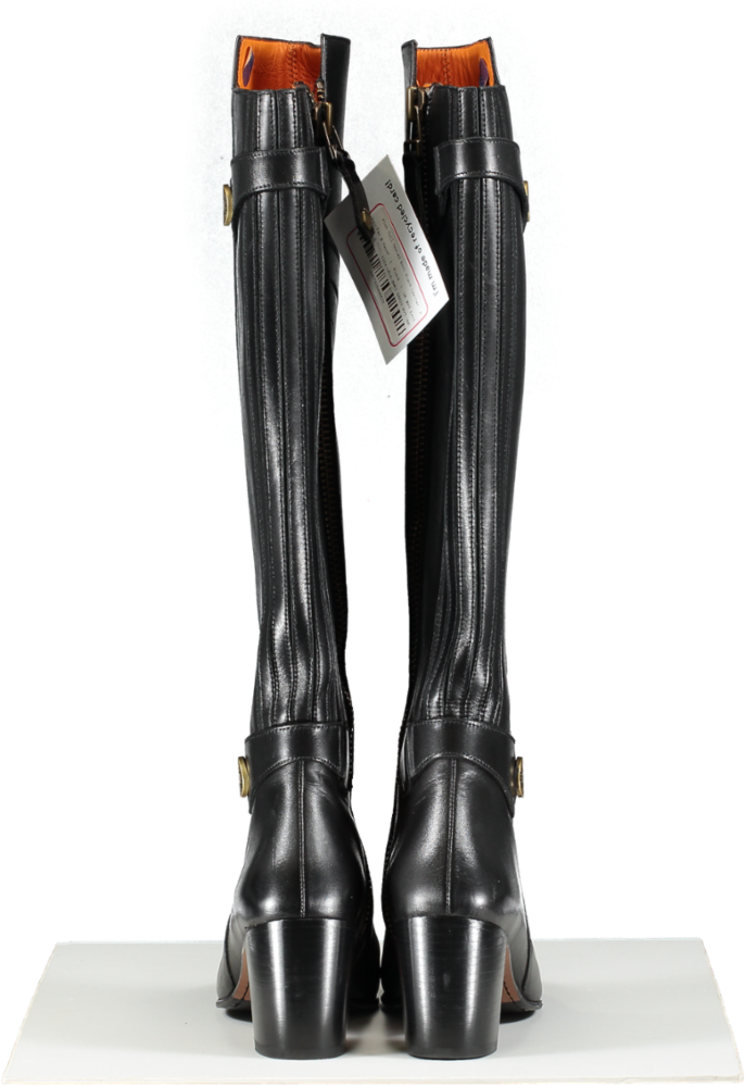 Fairfax & Favor Pton Tall Heeled Black Leather knee high boots UK 3 EU 36 👠