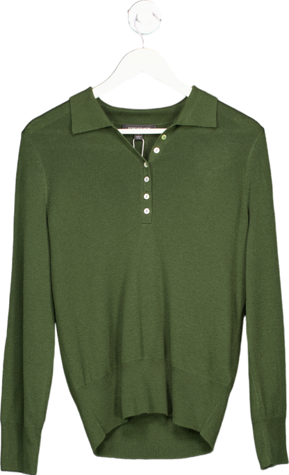 Forever New Olive Button Through Polo Jumper UK S