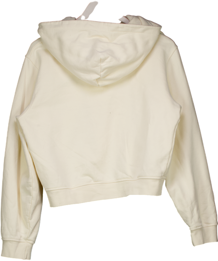 4th & Reckless Cream Logo-embroidered Cotton-jersey Hoody UK S