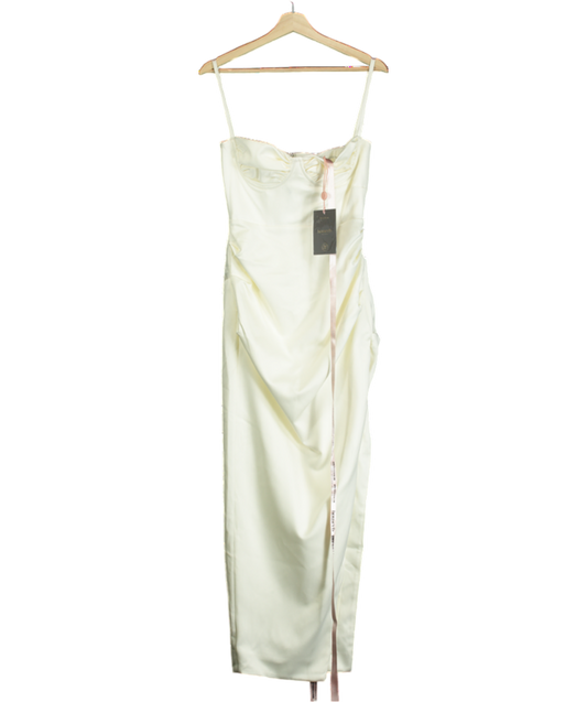 House of CB Cream Ivory Satin Corset Dress UK S