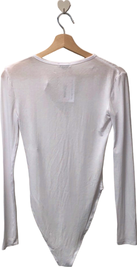 Zara White Long Sleeve Bodysuit UK S