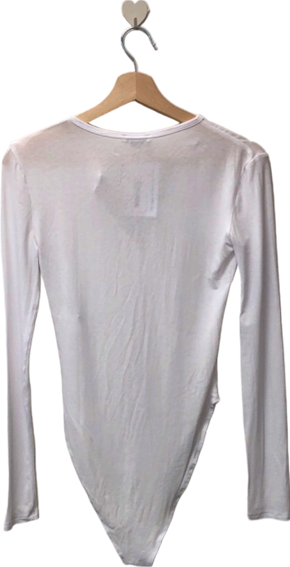 Zara White Long Sleeve Bodysuit UK S