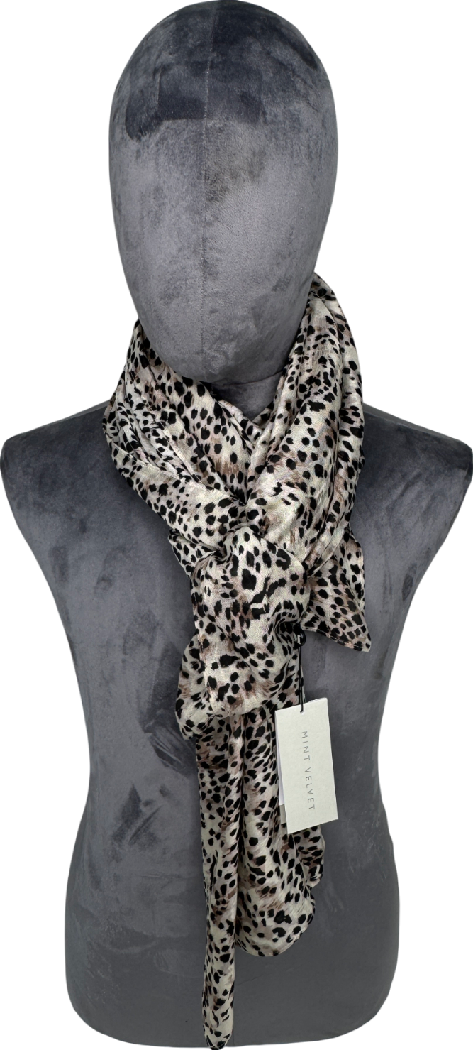 Mint Velvet Beige Animal Print Lightweight Scarf One Size