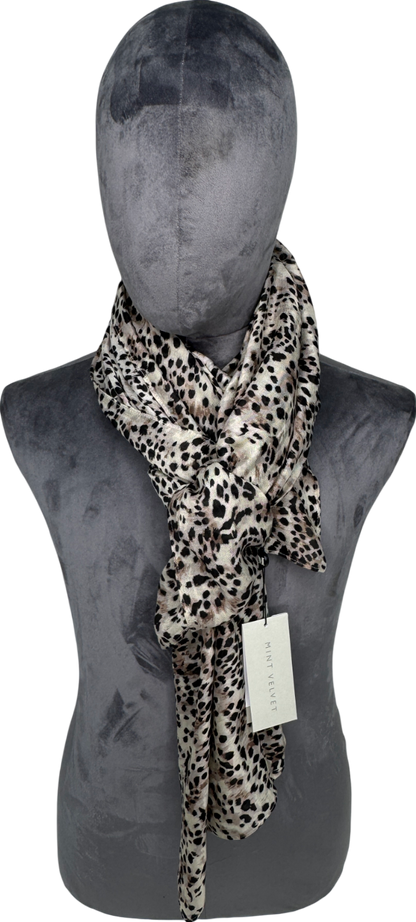 Mint Velvet Beige Animal Print Lightweight Scarf One Size