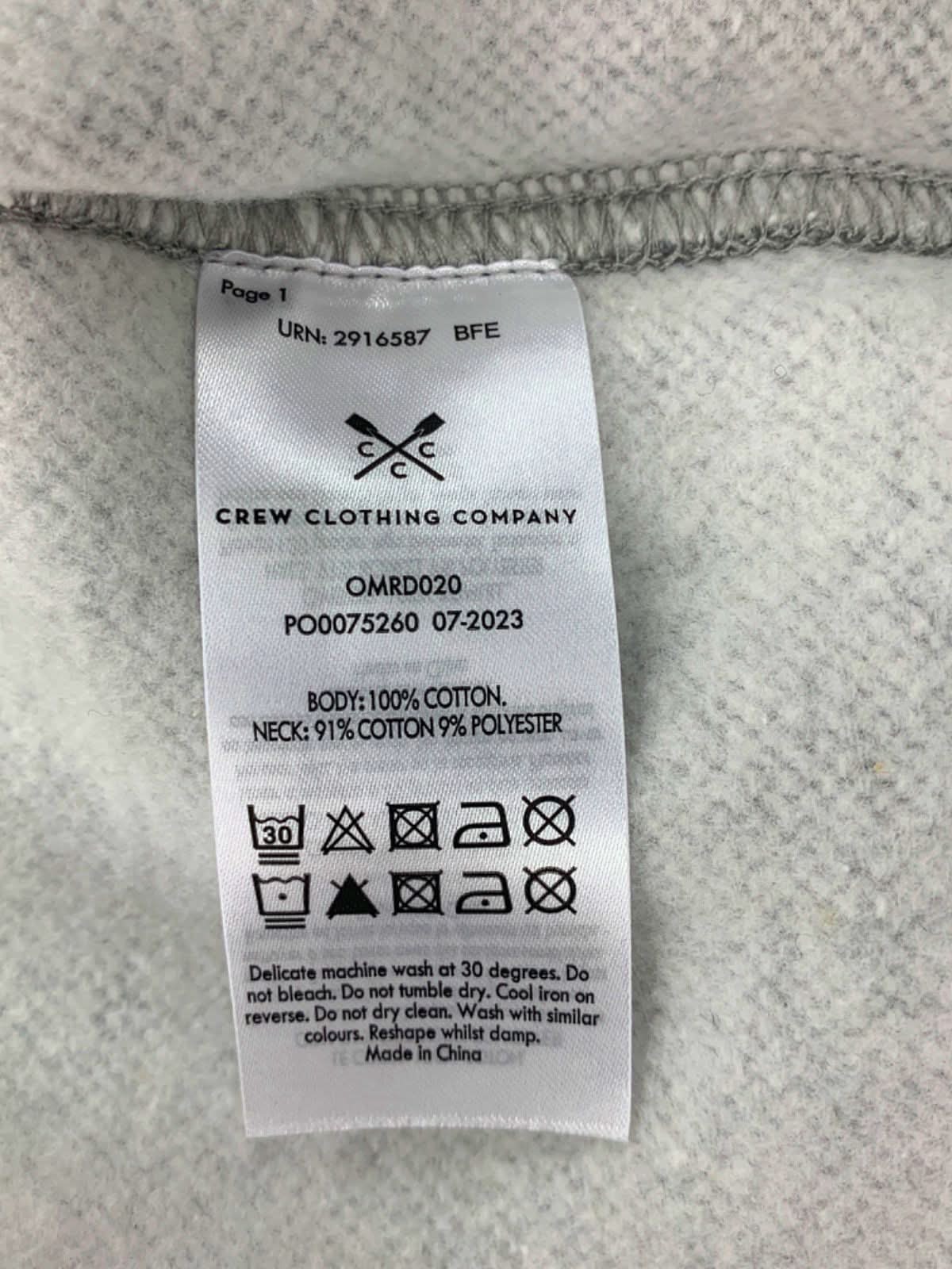 Crew Clothing Company Grey Pique Rugby Shirt with Pink Collar SZ Medium