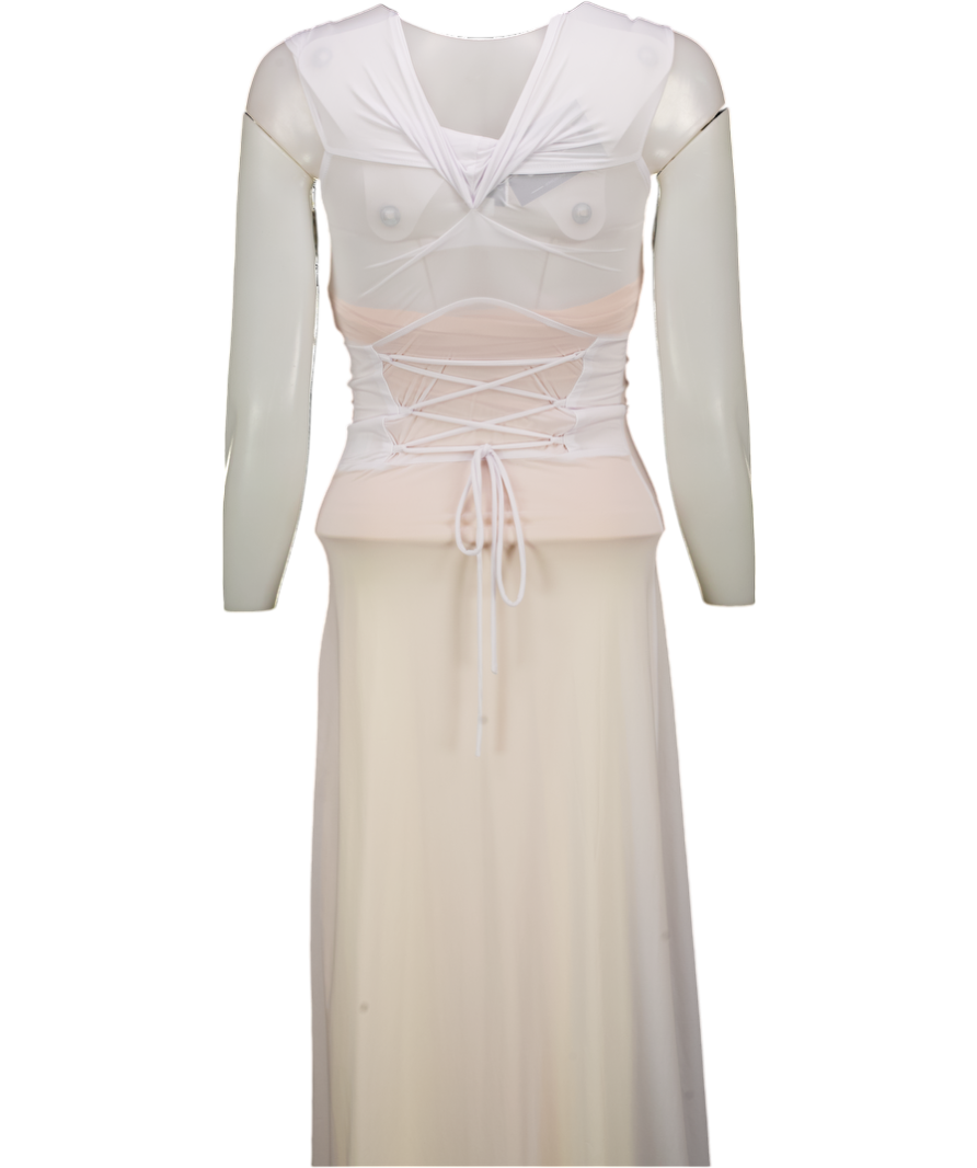 Amelie Teje White Jolie Sheer Gown UK XS