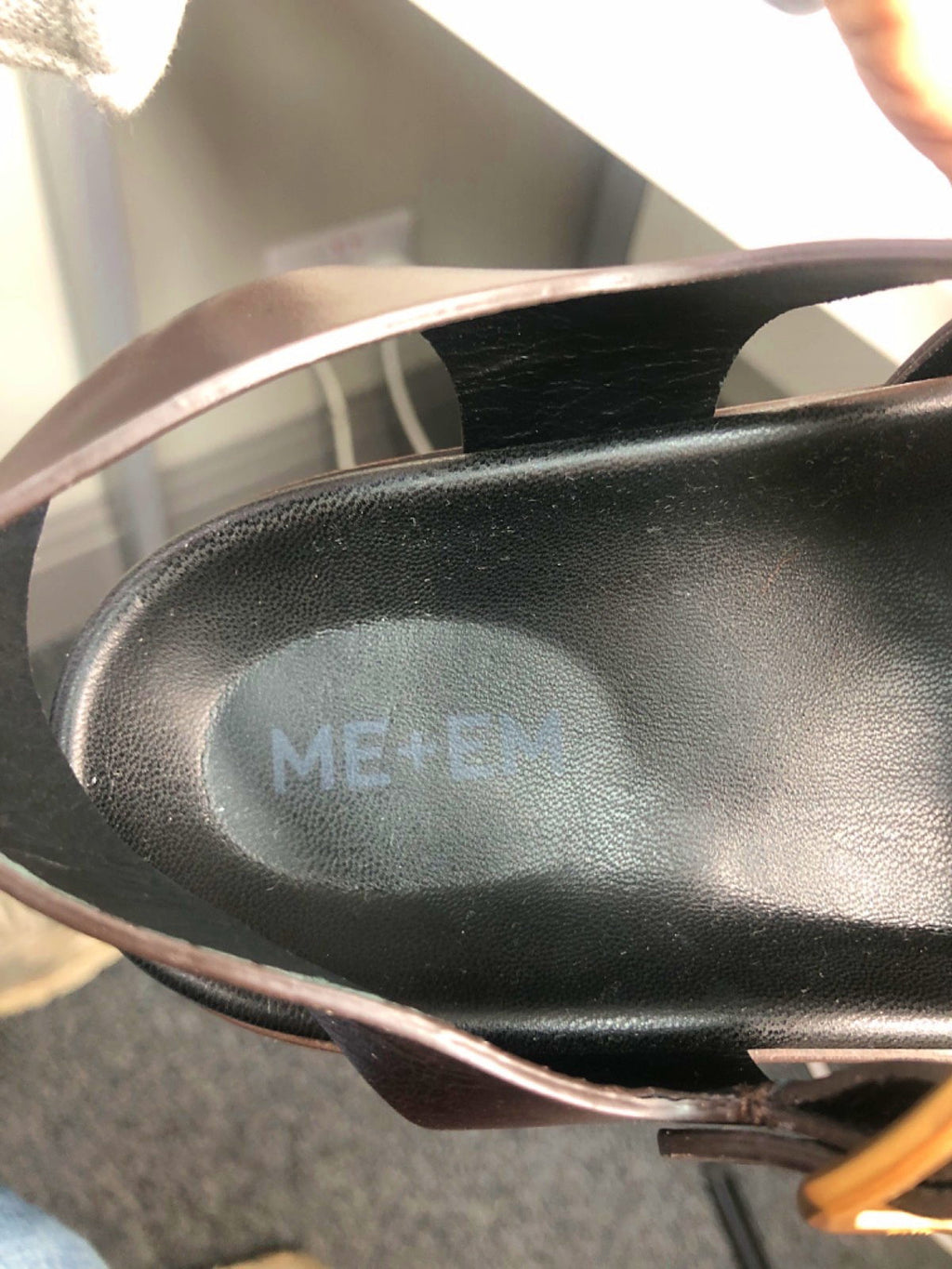 ME + EM Brown Leather Huarache Sandals UK 5