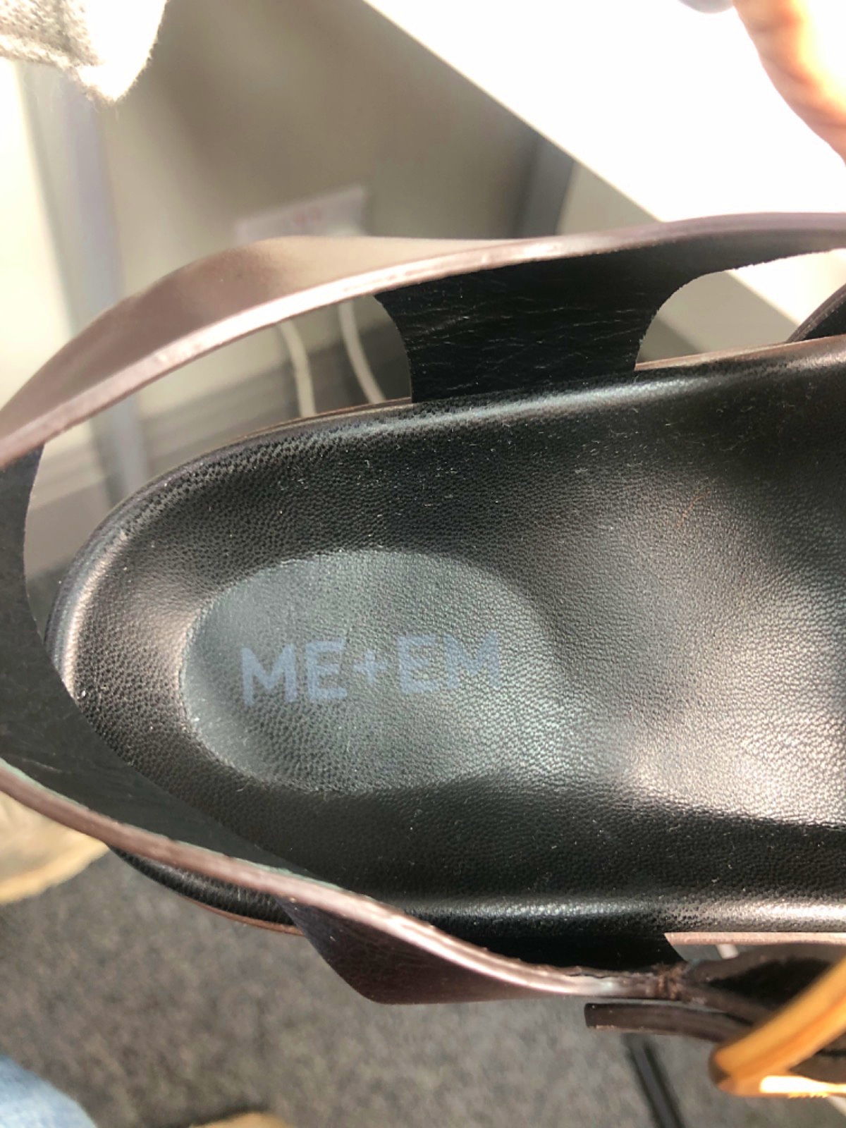 ME + EM Brown Leather Huarache Sandals UK 5